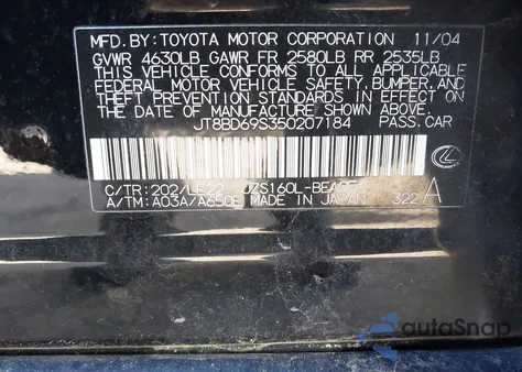 2005 Lexus Gs 300 z USA, uszkodzony, nr VIN JT88D695350207184